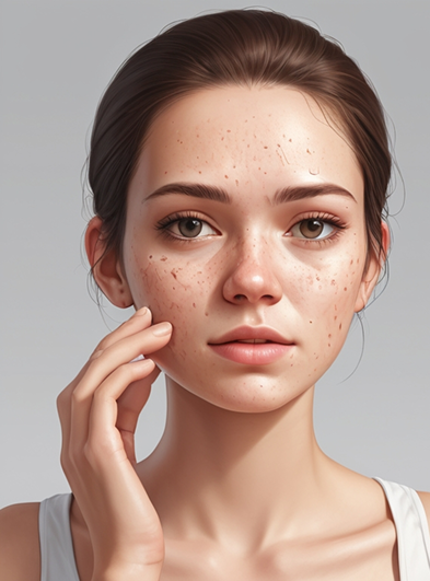 Face with acne